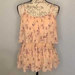 FREE with purchase! LC Lauren Conrad tiered knife pleat plissé tank camisole M